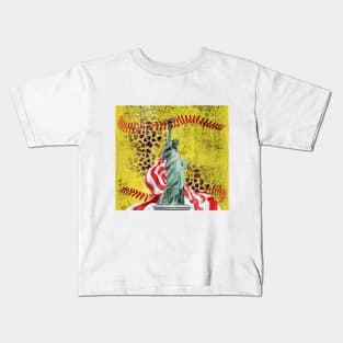 Softball America USA leopard Kids T-Shirt